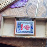 Handcrafted Wooden Cribbage Board with Storage – Pegs & Cards Included – Rustic Nesting-Lid Design (10.5"x4.5")