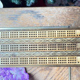 Handcrafted Wooden Cribbage Board with Storage – Pegs & Cards Included – Rustic Nesting-Lid Design (10.5"x4.5")
