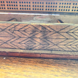 Handcrafted Wooden Cribbage Board with Storage – Pegs & Cards Included – Rustic Nesting-Lid Design (10.5"x4.5")