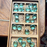 Handcrafted Folding Wooden Mancala Game – Travel Board with Leather Clasp & Glass Marbles (9.5"x5.5" Closed)