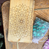 Handcrafted Folding Wooden Mancala Game – Travel Board with Leather Clasp & Glass Marbles (9.5"x5.5" Closed)