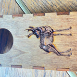 Customizable Mini Tabletop Cornhole Game – Personalized Wooden Bottle Cap Toss with Engraving – Rustic Cabin or Camping Game (5"x2.75"x1.5")