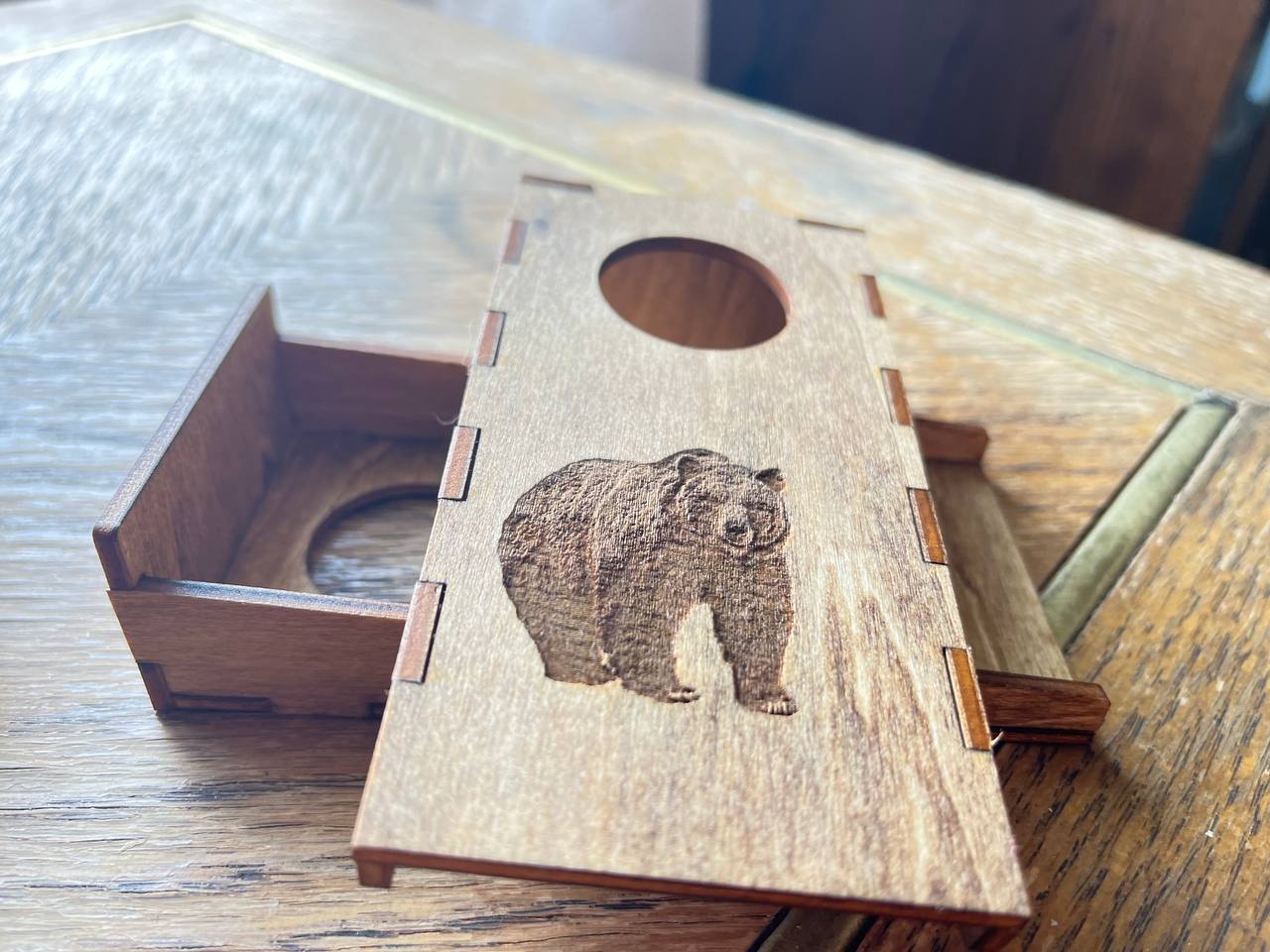 Customizable Mini Tabletop Cornhole Game – Personalized Wooden Bottle Cap Toss with Engraving – Rustic Cabin or Camping Game (5"x2.75"x1.5")