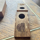 Customizable Mini Tabletop Cornhole Game – Personalized Wooden Bottle Cap Toss with Engraving – Rustic Cabin or Camping Game (5"x2.75"x1.5")