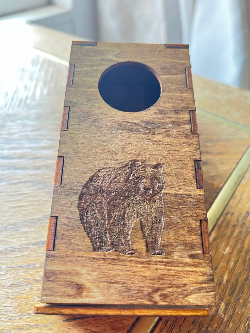 Customizable Mini Tabletop Cornhole Game – Personalized Wooden Bottle Cap Toss with Engraving – Rustic Cabin or Camping Game (5"x2.75"x1.5")