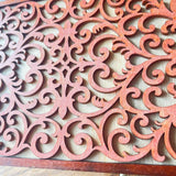 Handcrafted Wooden Filigree Box – Halloween Candy Dish or Keepsake Storage – Layered Scrollwork Wood Box with Nesting Lid (8"x6"x4.25")