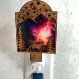 Fox Night Light – Handcrafted Wood Plug-In Lamp with Custom Scenic Backgrounds