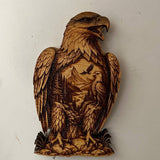 Rustic Eagle Wood Wall Art – Hand Engraved Pine – Wildlife & Mountain Scene Decor