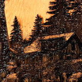 Rustic Lighthouse & Cabin Wood Wall Art – Hand Engraved Pine or Aspen – Coastal Forest Decor