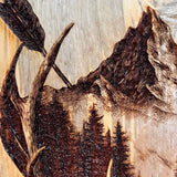 Rustic Elk Bottle Opener Wall Mount – Hand Engraved Pine Cabin Decor – Mountain Wildlife Beer Opener