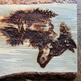 Rustic Wolf Wood Wall Art – Engraved Pine Wildlife Decor – Forest & Mountain Wall Hanging