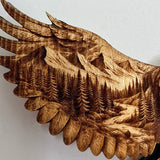 Majestic Eagle Wood Wall Art –  Engraved Pine Eagle Decor – Rustic Cabin & Lodge Wall Hanging