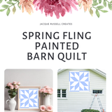 Spring Fling Quilt Block Barn Quilt - Digital Download, Floral & Butterfly DIY Wall Art Pattern, Rustic Spring Decor, Instant PDF for Quilting Project