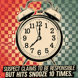 Suspect Claims Tumbler Wrap, Funny 20oz Skinny Tumbler PNG, Retro Snooze Button Design, Sublimation Digital Download